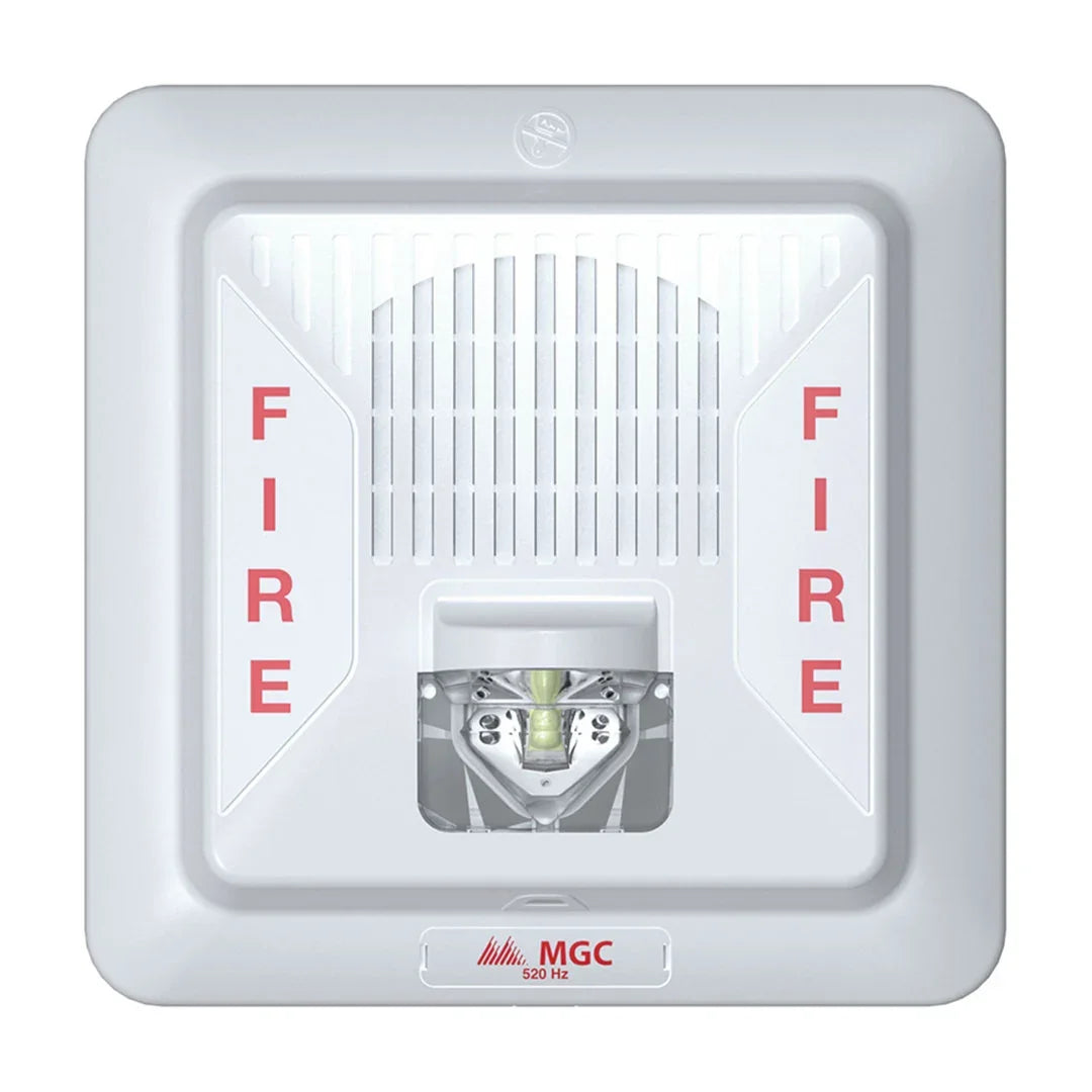 MIRCOM FHS-400C-WW Sirena con luz estrobo 24v montaje en techo blanco