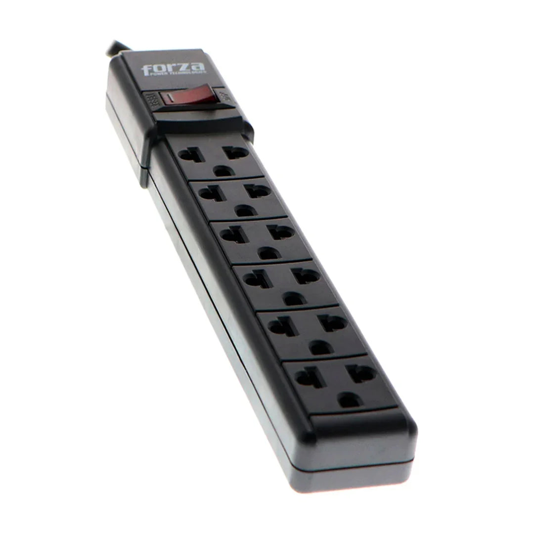 FORZA FPS-001B Regleta Supresor de Picos 6 tomas 2200W 110V/220V 90cm Cable