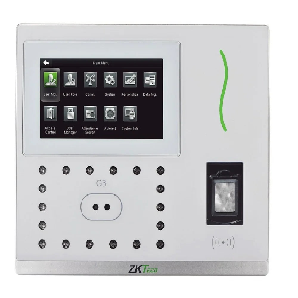 ZKTECO G3 ID-POE Control de Acceso y Asistencia PoE con Lector de Huella, Rostro y Tarjeta
