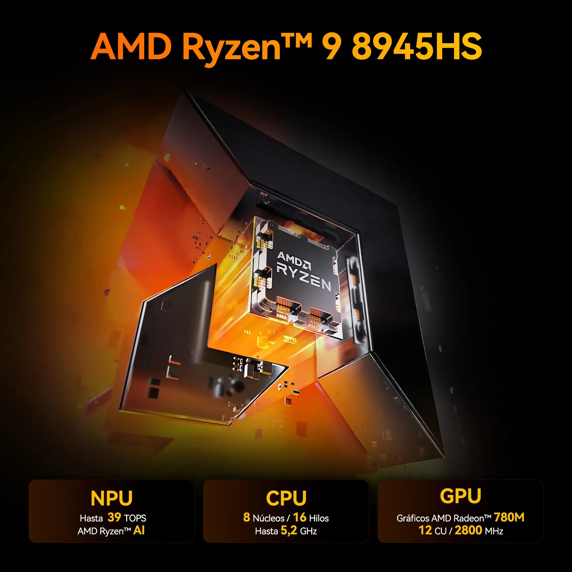 GEEKOM A8 Max Mini PC AMD Ryzen 7 8745HS Incluye 16GB RAM DDR5 y 1TB SSD