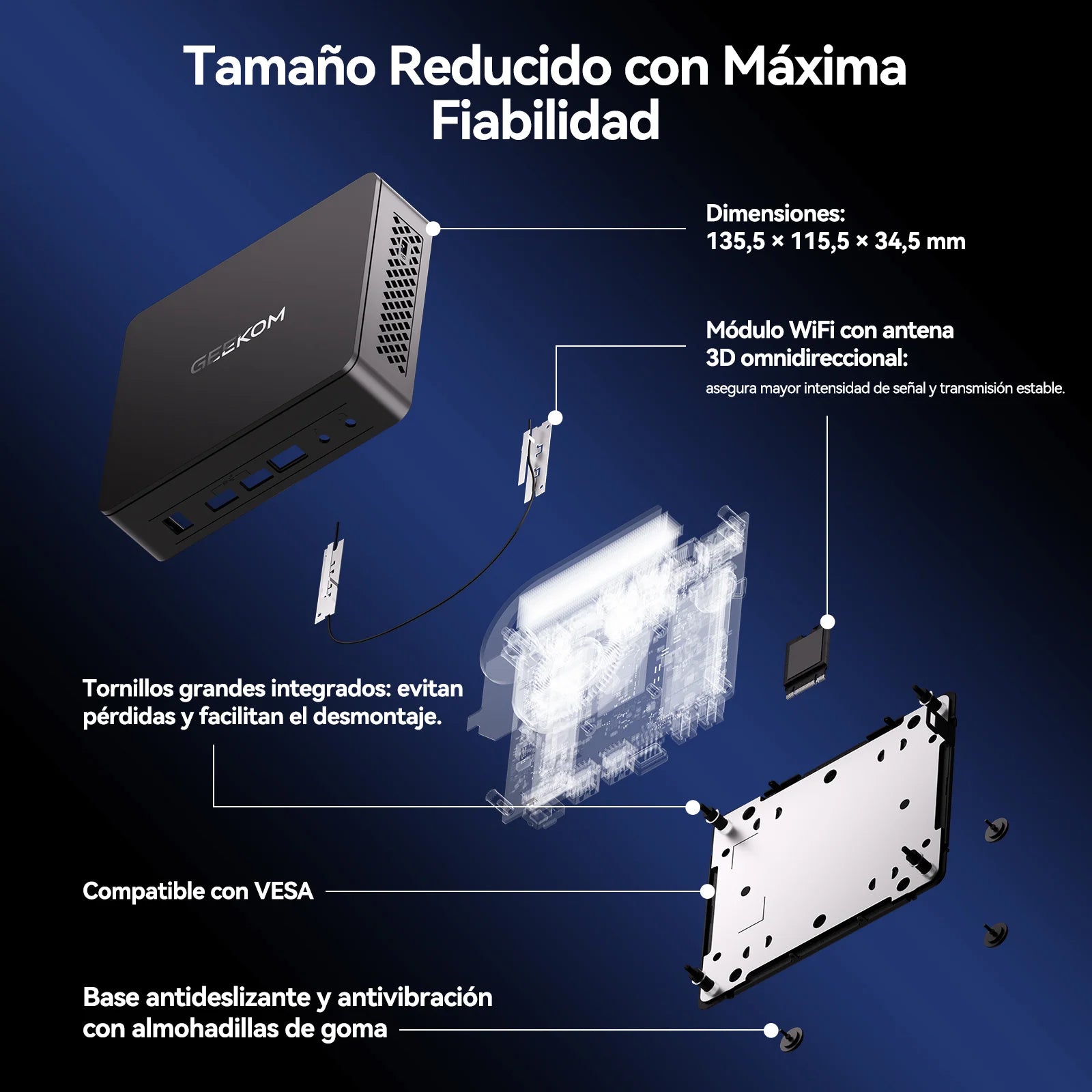 GEEKOM Air12 Lite Mini PC Alto Rendimiento Intel N95 hasta 16 GB de RAM y hasta 2TB de almacenamiento