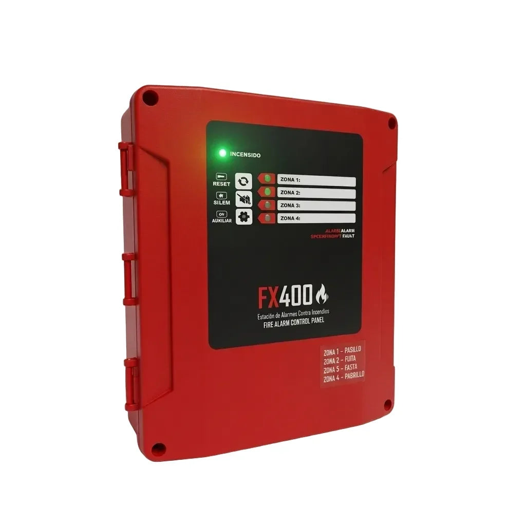 SHOCTIX ST-FX400 Panel de Alarma contra Incendio Convencional 4 Zonas 12V 2-4Hilos