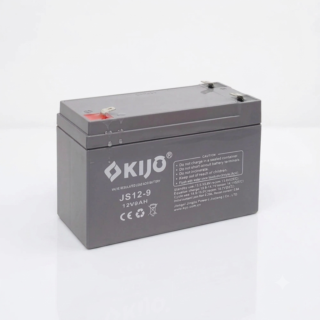 KIJO JS12-9AH Bateria 12V-9AH Seca AGM para UPS y Paneles Solares 15.1x6.5x9.4cm