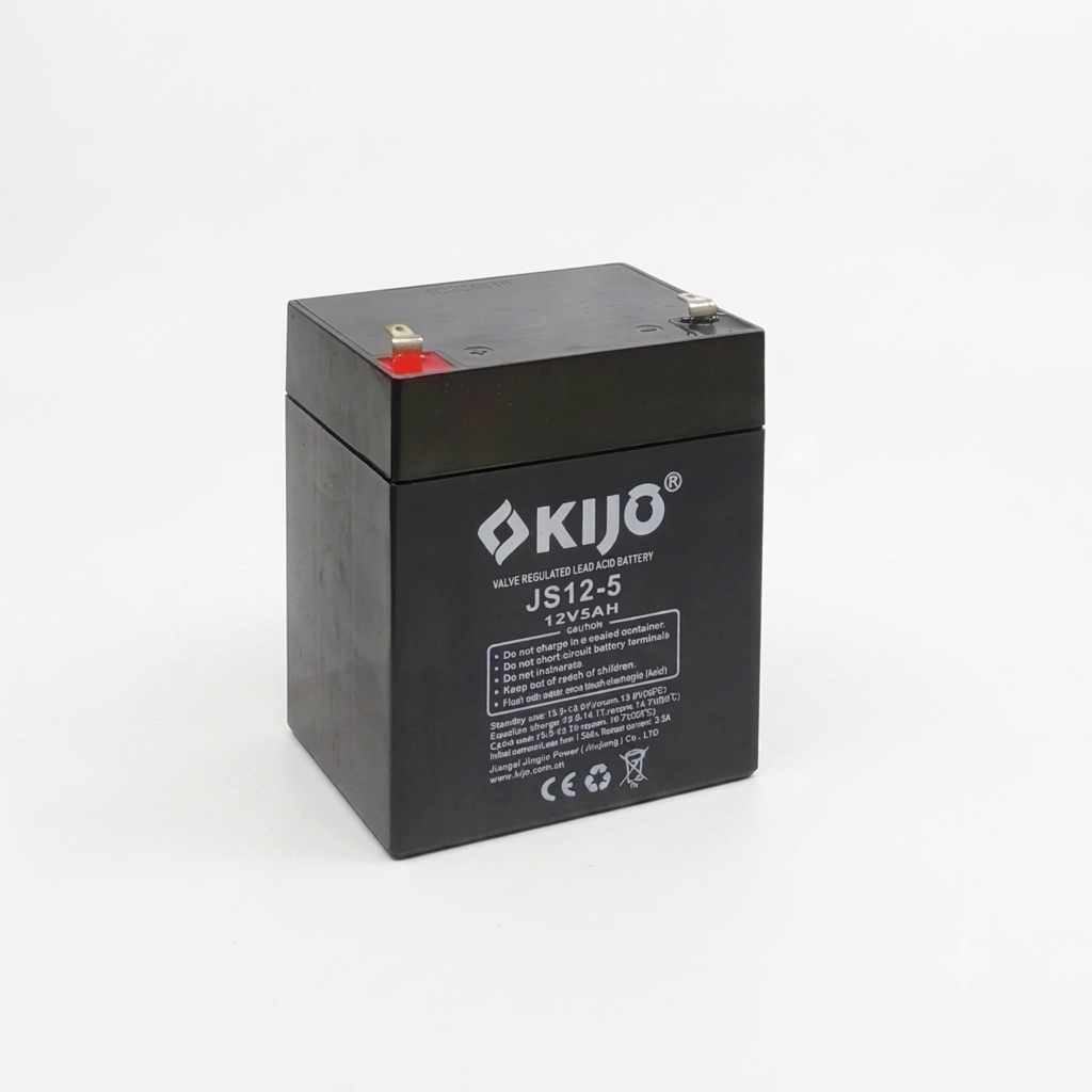 KIJO JS12-5AH Bateria 12V-5AH Seca AGM para UPS y Paneles Solares 9x7x10.1cm