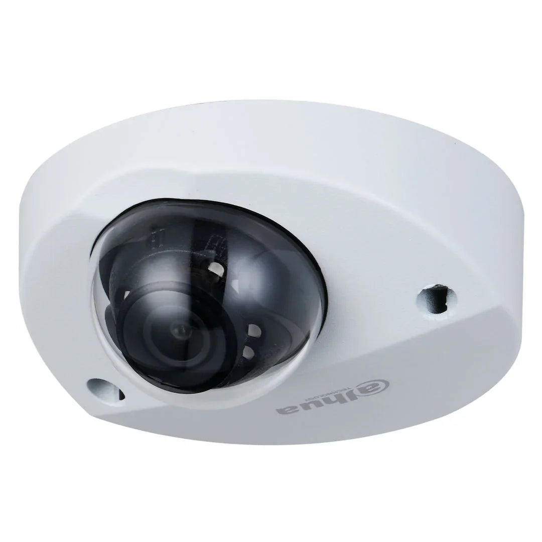 Cámara domo de seguridad electrónica de techo, carcasa blanca y lente visible