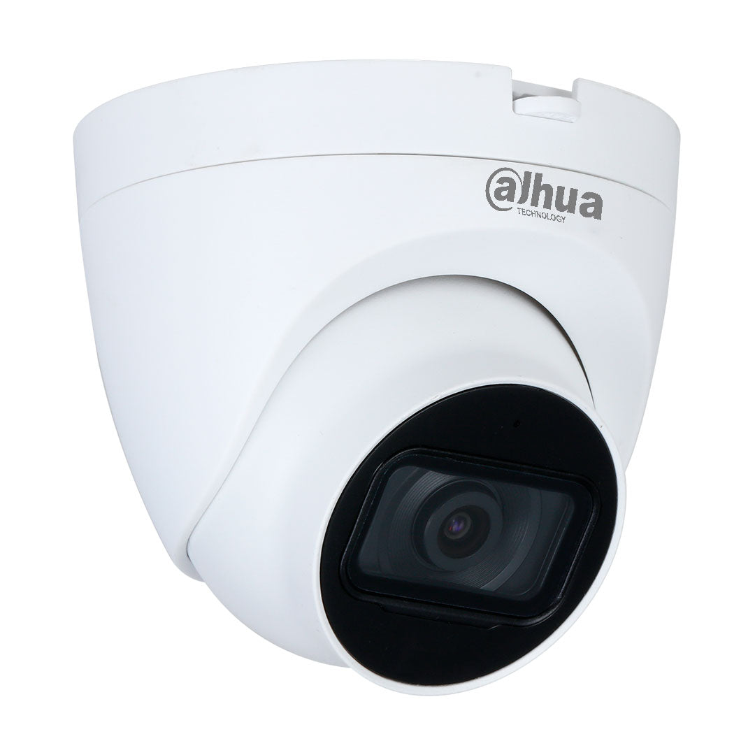 Cámara domo de videovigilancia Dahua blanca para seguridad electrónica