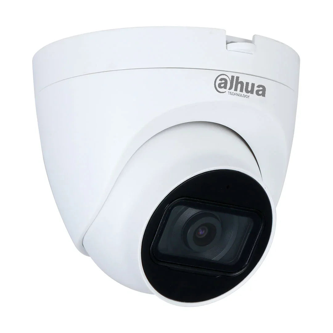Cámara domo de videovigilancia Dahua blanca para seguridad electrónica