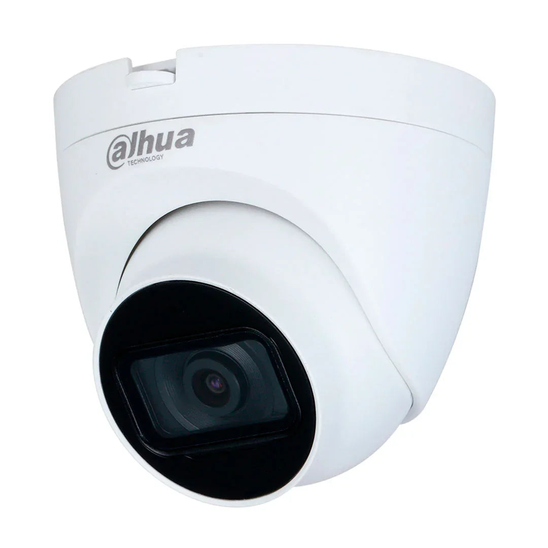 Cámara de seguridad tipo domo Dahua blanca para videovigilancia y monitoreo