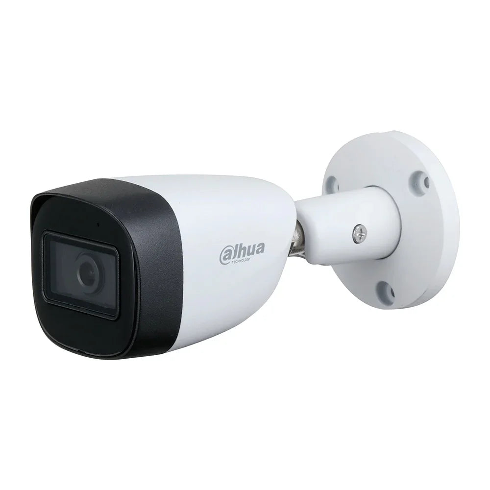 Cámara de vigilancia exterior Dahua tipo bala, color blanco, para seguridad electrónica.