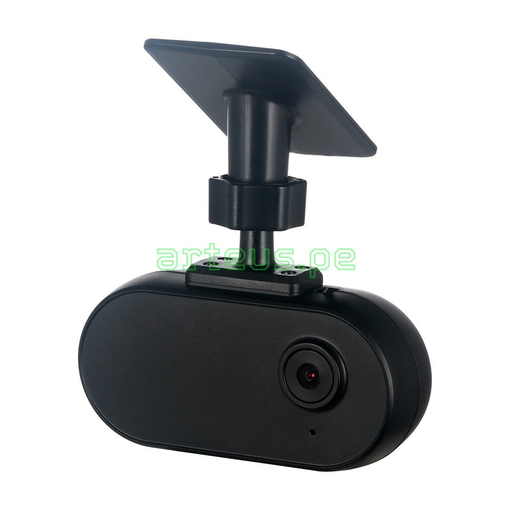 Cámara de videovigilancia negra compacta con soporte para instalación en techos o paredes