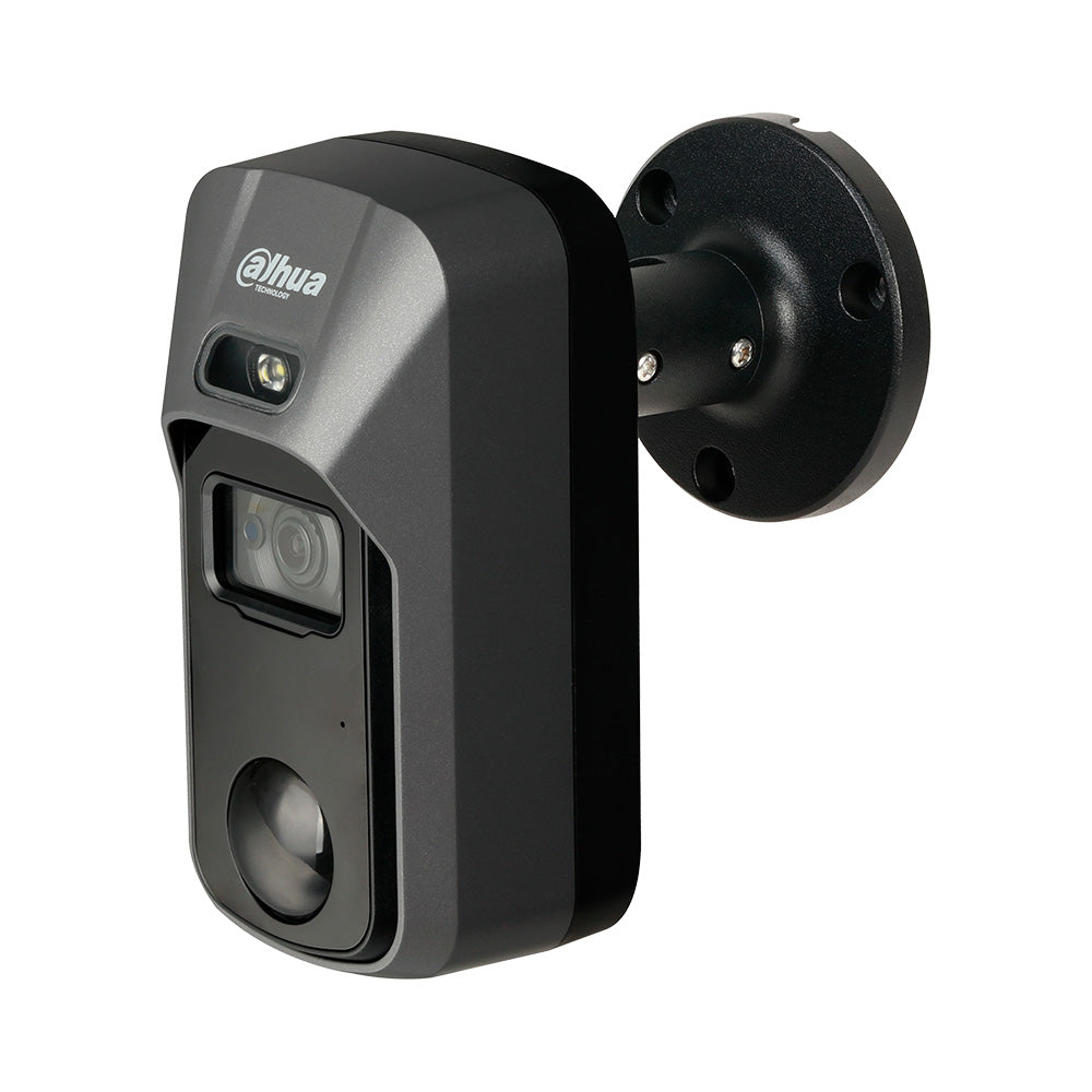 Cámara de seguridad Dahua para videovigilancia, sensor de movimiento, color negro, montaje en pared.