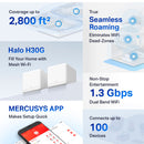 MERCUSYS HALO H30G (pacote com 2) Pacote com 2 unidades de sistema Wi-Fi 5 Mesh AC1300 de banda dupla para toda a casa. Até 1900MBPS 02X10/100/1000