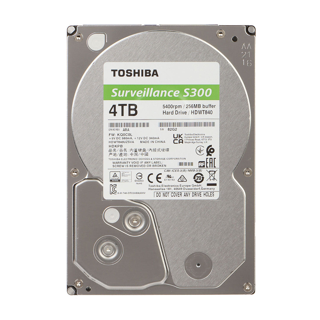 S300 Disco Duro 4TB 3.5" SATA 256MB Cache 5400rpm para Videovigilancia HDWT840UZSVA