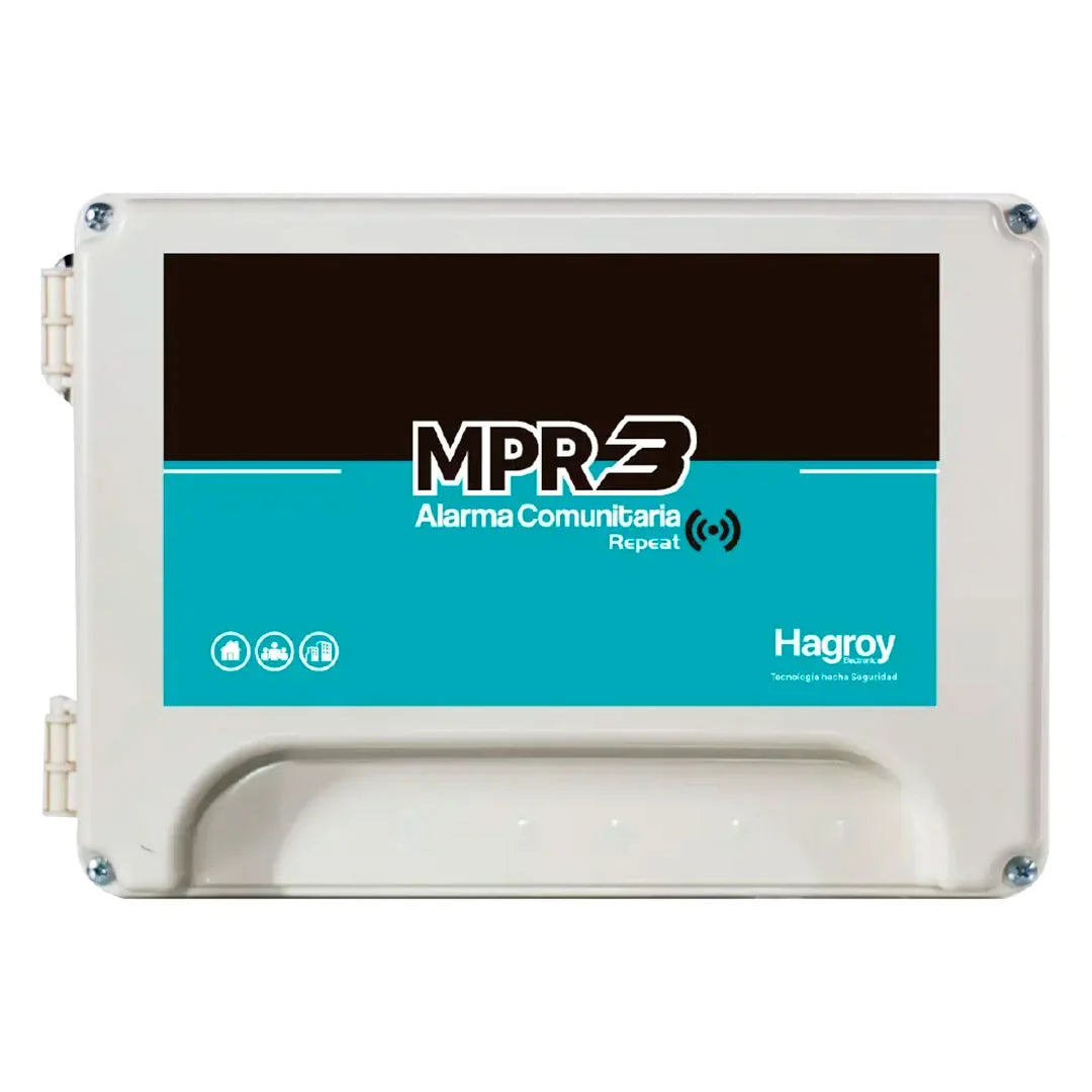 HAGROY KIT-MPR3-BAT7 Kit Alarma Comunitaria: MPR3, Batería, Sirena y Llavero