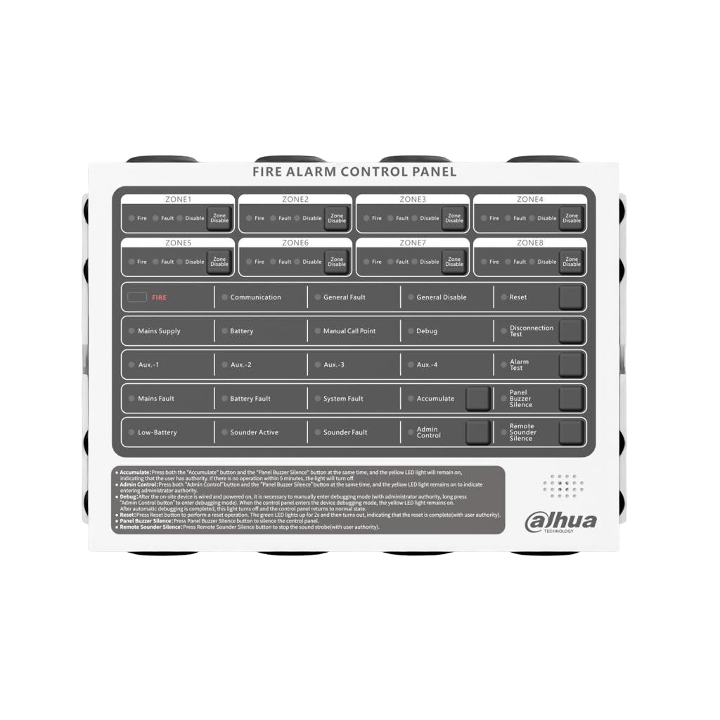 DAHUA HY-C102-8 Panel de Alarma Contra Incendio Convencional 8 Zonas Rojo