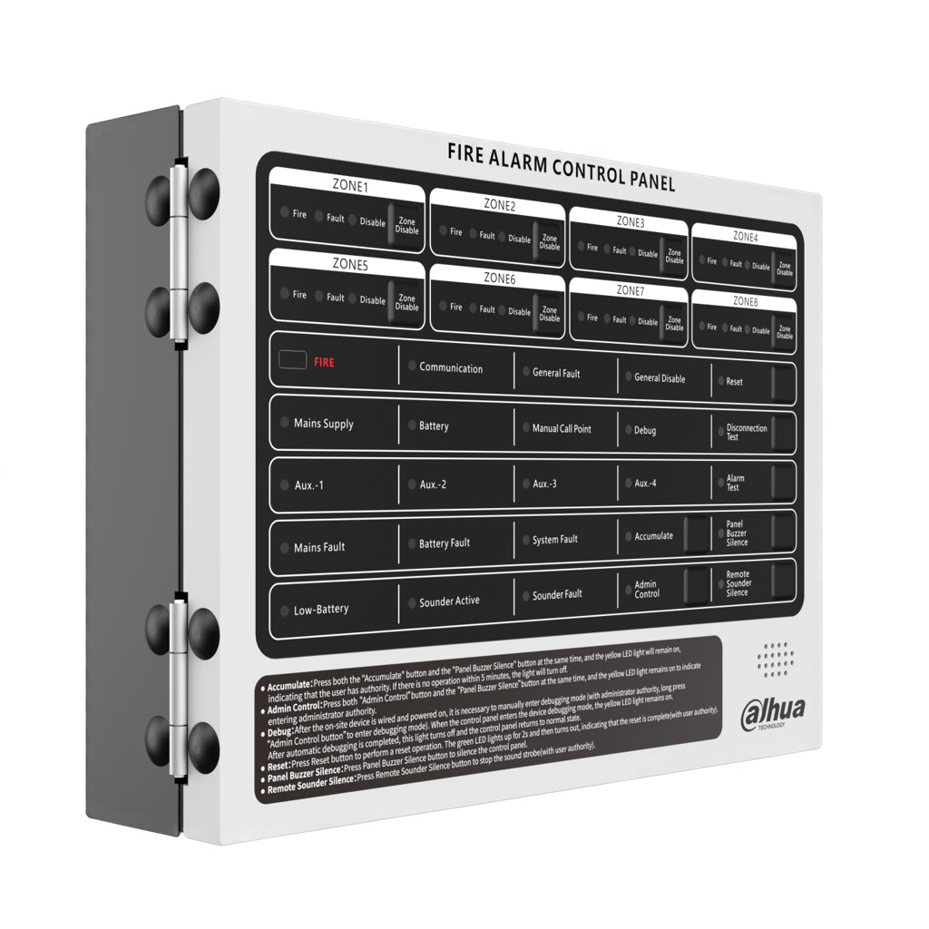 DAHUA HY-C102-8 Panel de Alarma Contra Incendio Convencional 8 Zonas Rojo