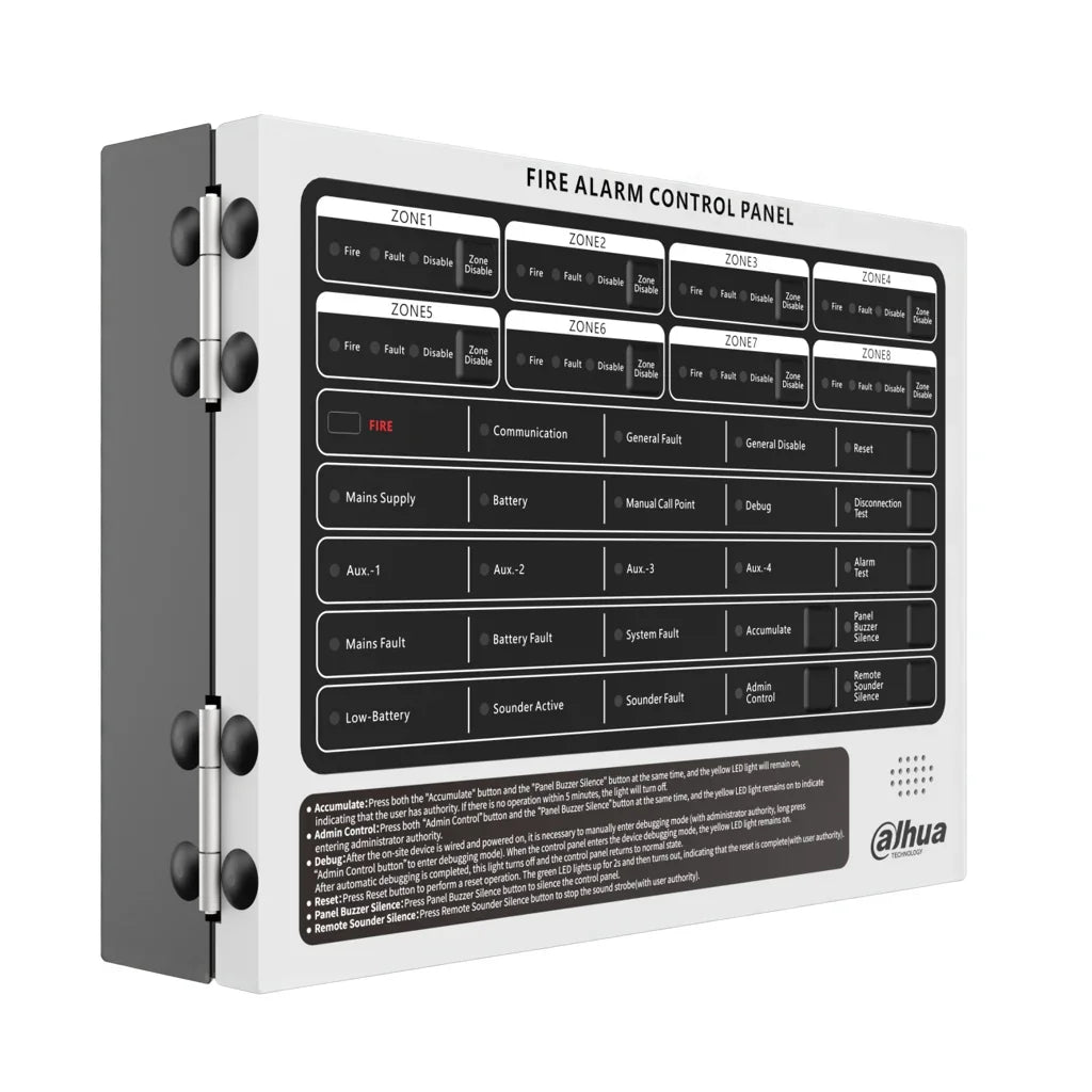 DAHUA HY-C102-8 Panel de Alarma Contra Incendio Convencional 8 Zonas Rojo