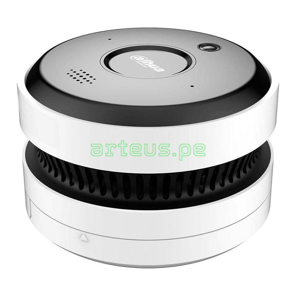 DAHUA DHI-HY-SAV849HAN-E Cámara de Seguridad IP POE con Sensor de Humo 2K 5MP Micrófono Parlante WIZSENSE