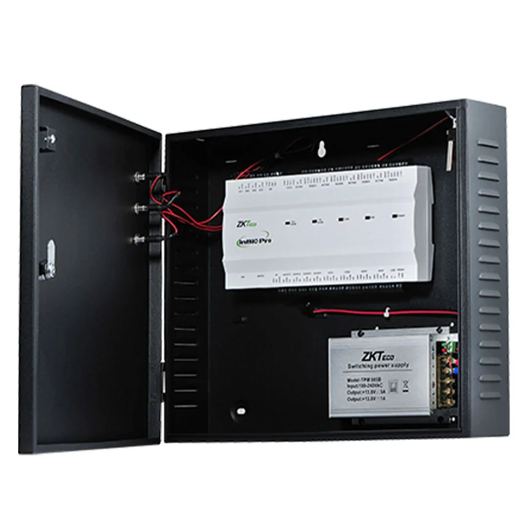 Controlador de acceso ZKTeco INBIO260 PRO en caja metálica para sistemas de seguridad electrónica.