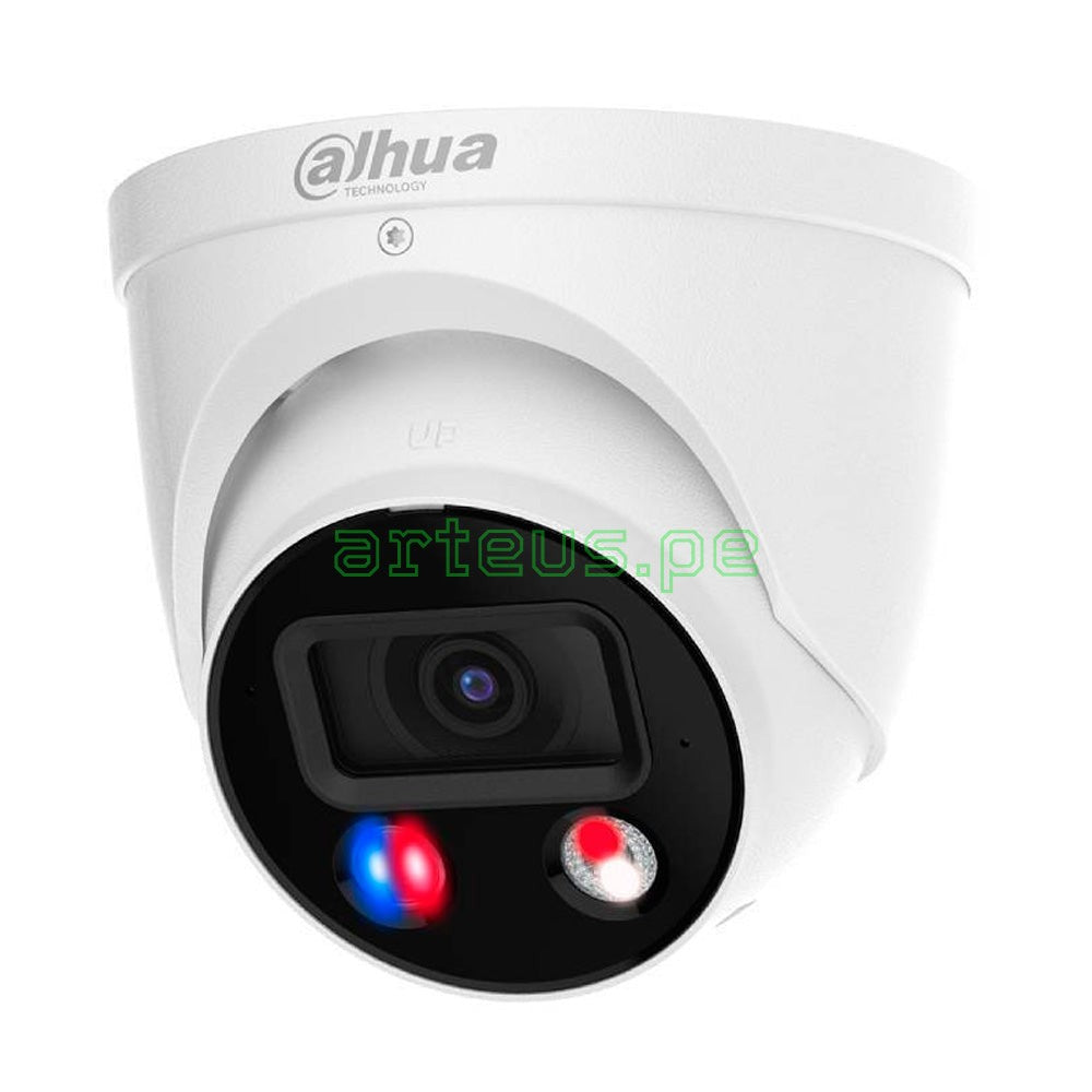 DAHUA IPC-HDW3249H-AS-PV TIOC Cámara de Seguridad IP POE Full HD 2MP 2.8mm WDR IP67 Micrófono LED 30m Luz Parlante WIZSENSE FULLCOLOR