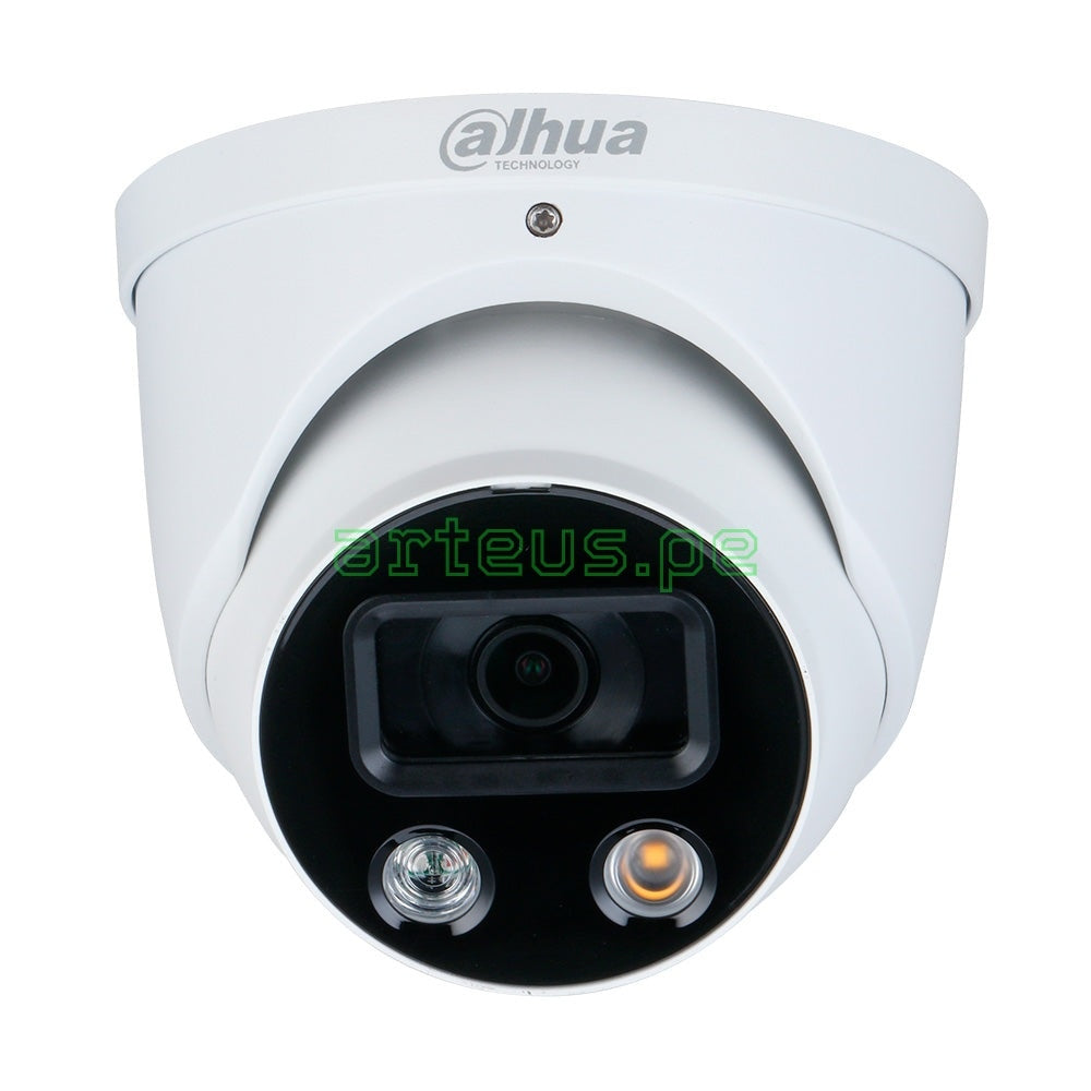 DAHUA IPC-HDW3249H-AS-PV TIOC Cámara de Seguridad IP POE Full HD 2MP 2.8mm WDR IP67 Micrófono LED 30m Luz Parlante WIZSENSE FULLCOLOR