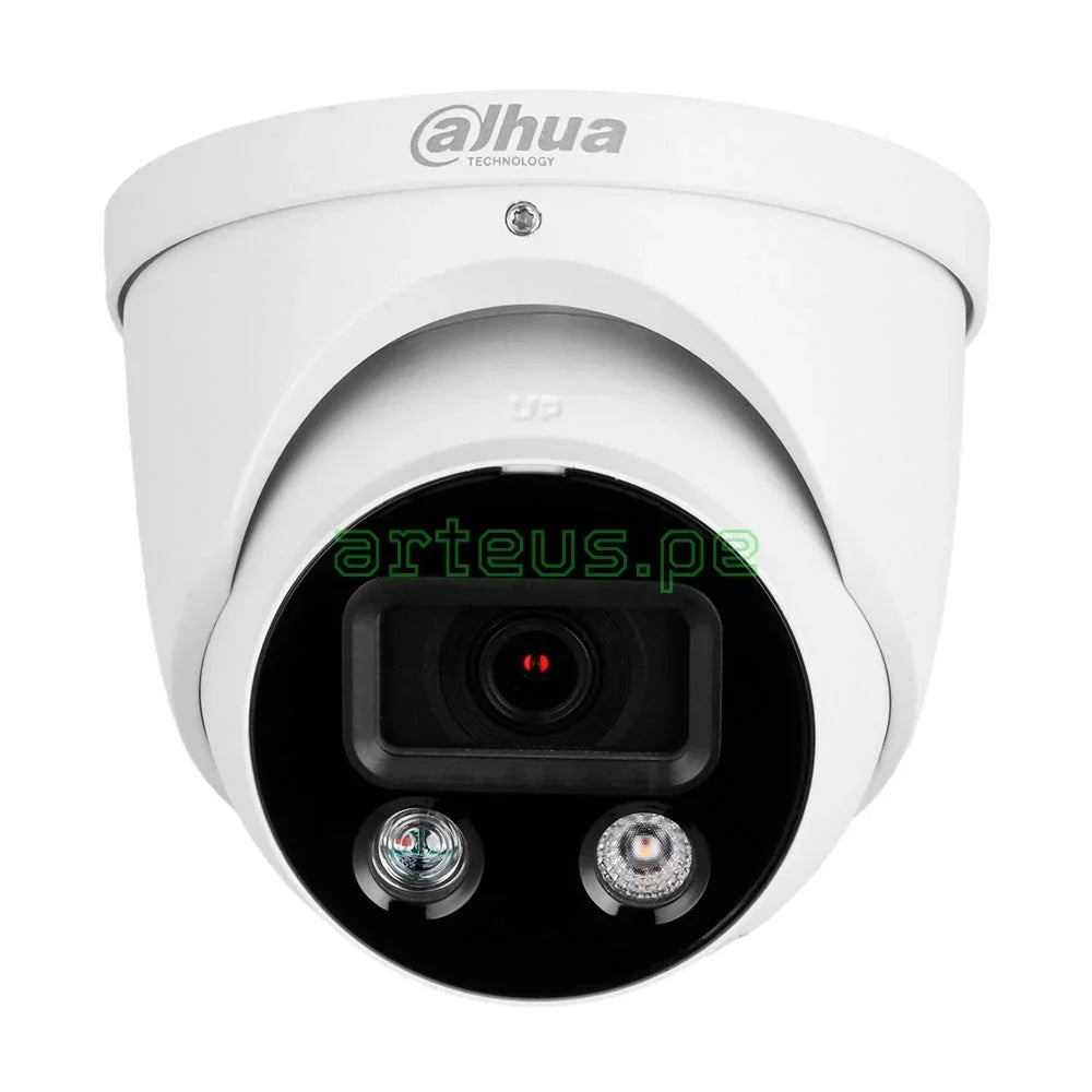 DAHUA IPC-HDW3449H-AS-PV TIOC Cámara de Seguridad IP POE 2K 4MP 2.8mm WDR IP67 Micrófono Parlante LED 40m WIZSENSE FULLCOLOR