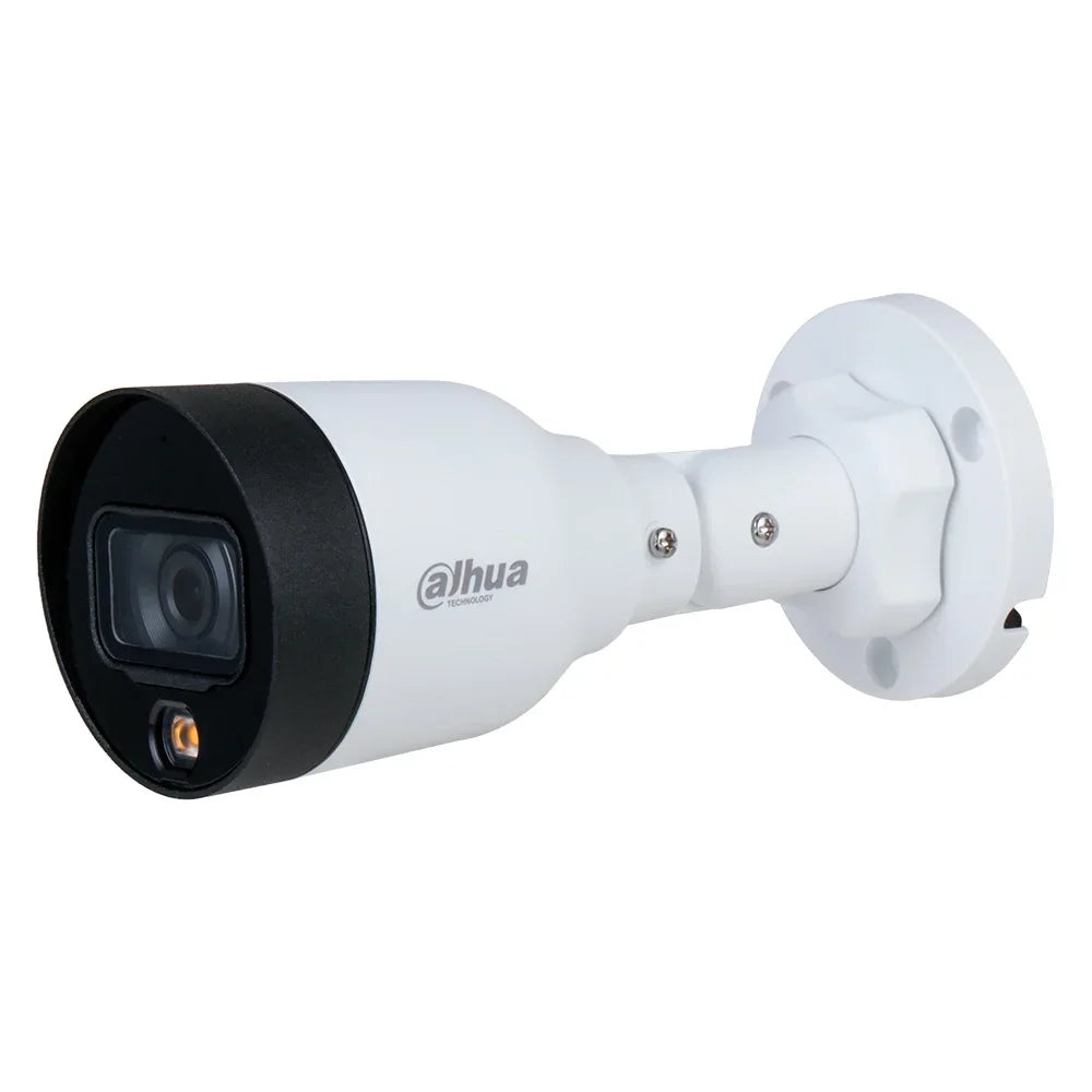 Cámara de seguridad tipo bala Dahua blanca para videovigilancia y protección de exteriores