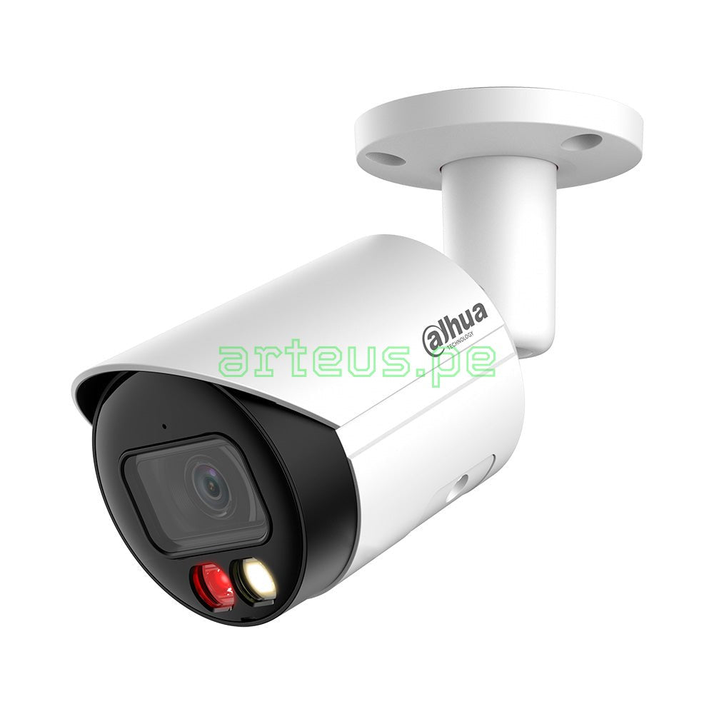 DAHUA IPC-HFW2249S-S-IL Cámara de Seguridad IP POE 2MP, Full HD, 2.8mm, IP67, WDR, Micrófono. IR/Led 30m. WIZSENSE