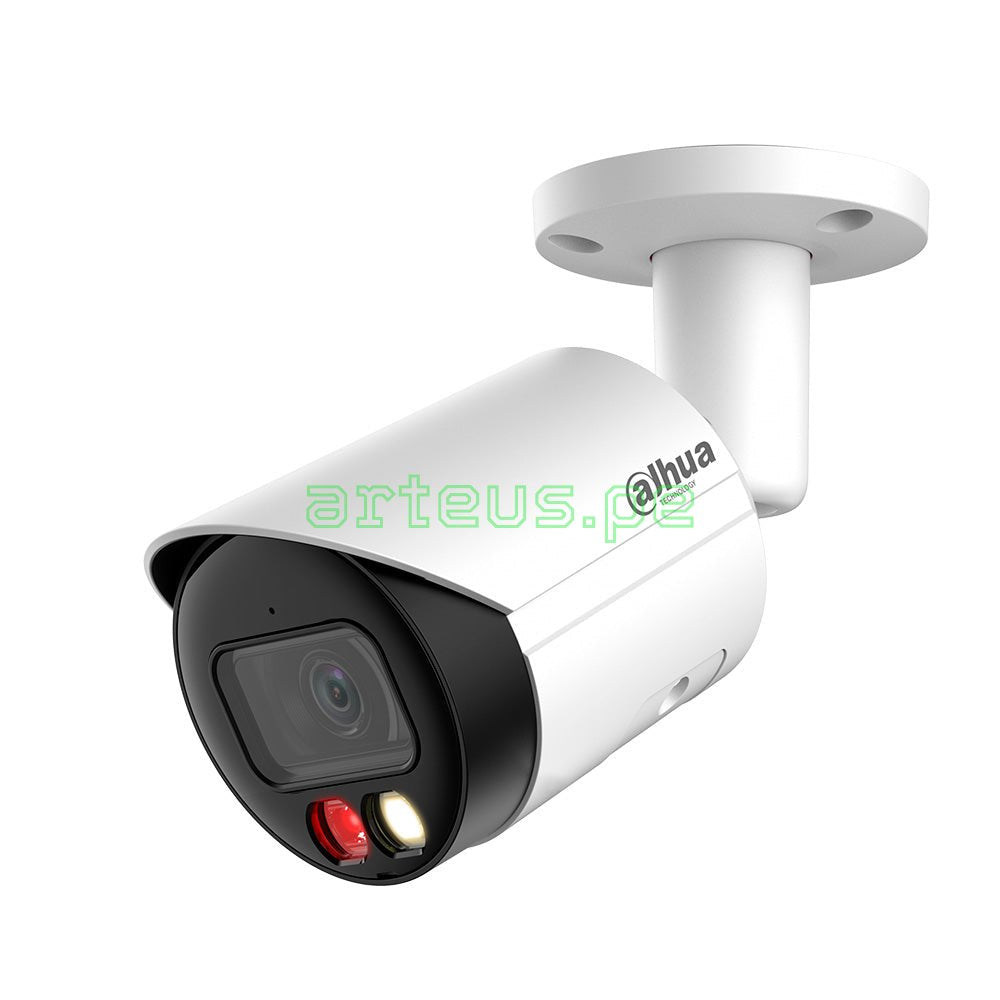 DAHUA IPC-HFW2449S-S-IL Cámara de Seguridad IP POE, 2K, 4MP, 2.8mm, WDR, IP67. Micrófono. IR/Led 30m. WIZSENSE