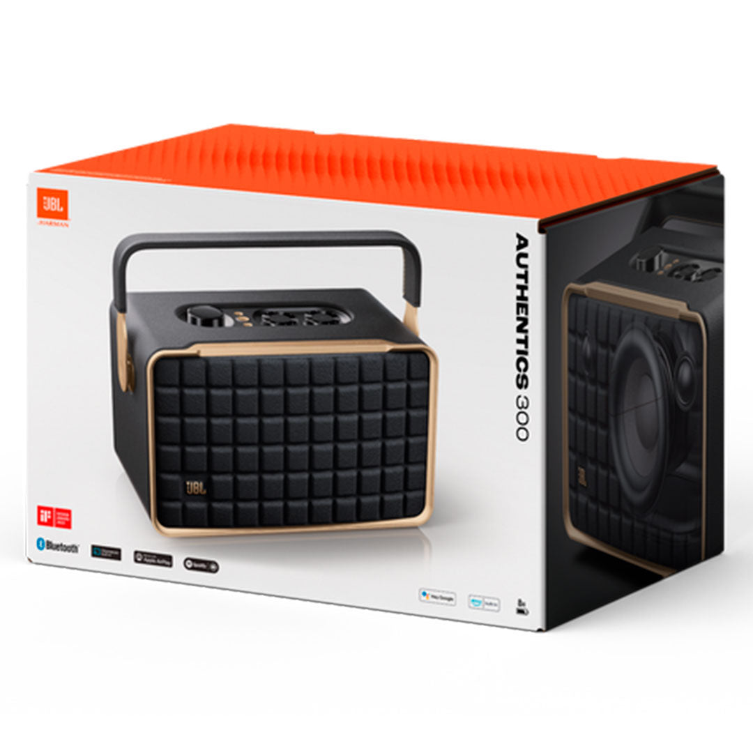 JBL AUTHENTICS 300 Altavoz portátil Wi-Fi, Bluetooth y asistentes de voz (JBLAUTH300BLKAM)
