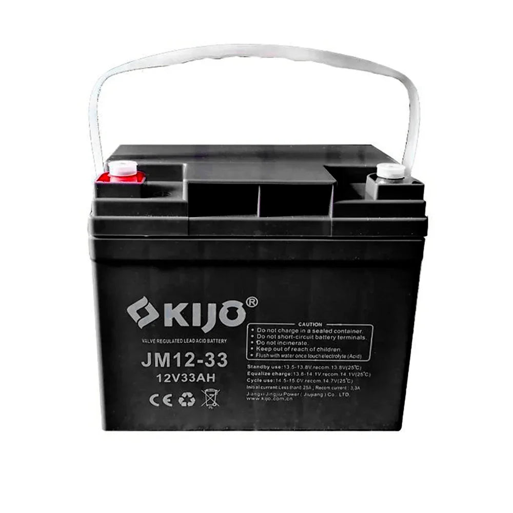 KIJO JDG-12-33AH Batería 12V-33AH AGM-GEL para UPS y Paneles Solares 21x13x16.7cm