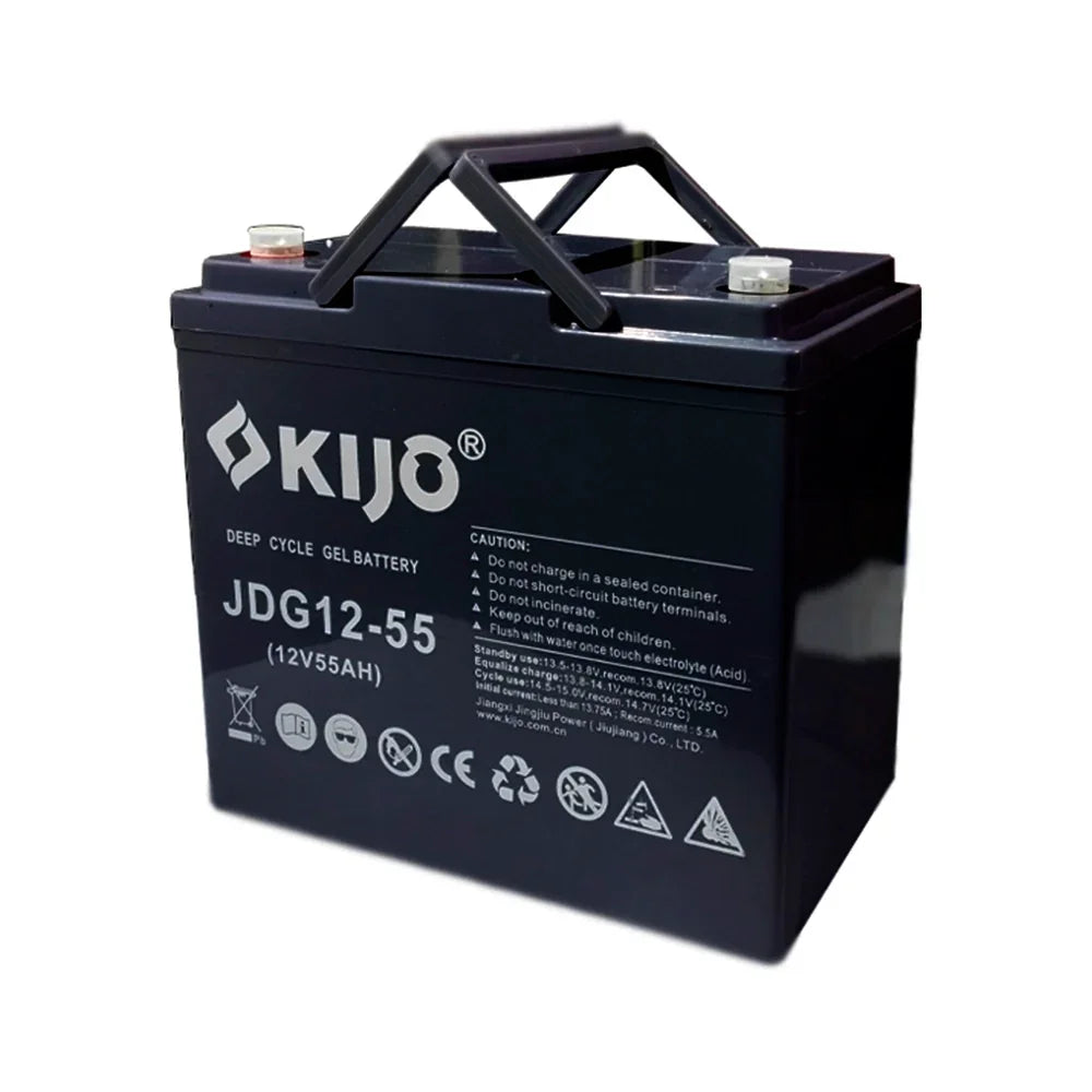 KIJO JDG-12-55AH Batería 12V-55AH AGM-GEL para UPS y Paneles Solares 22.9x13.8x20.8cm