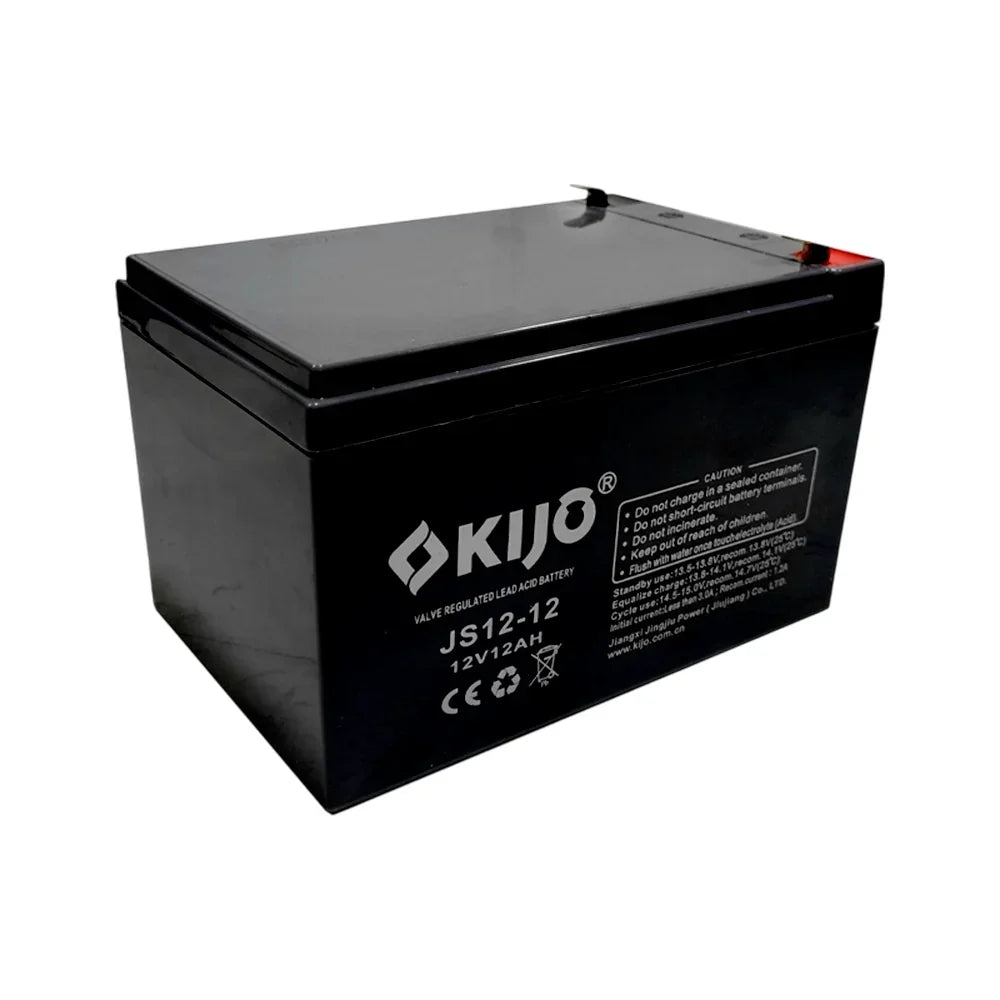 KIJO JS12-12AH Bateria 12V-12AH Seca AGM para UPS y Paneles Solares 15.1x9.8x9.6cm