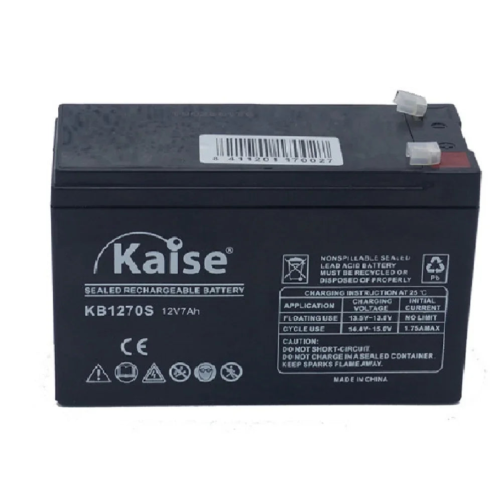 KAISE KB1270E Batería Seca 12V 7Ah AGM recargable para UPS SAI Multiuso