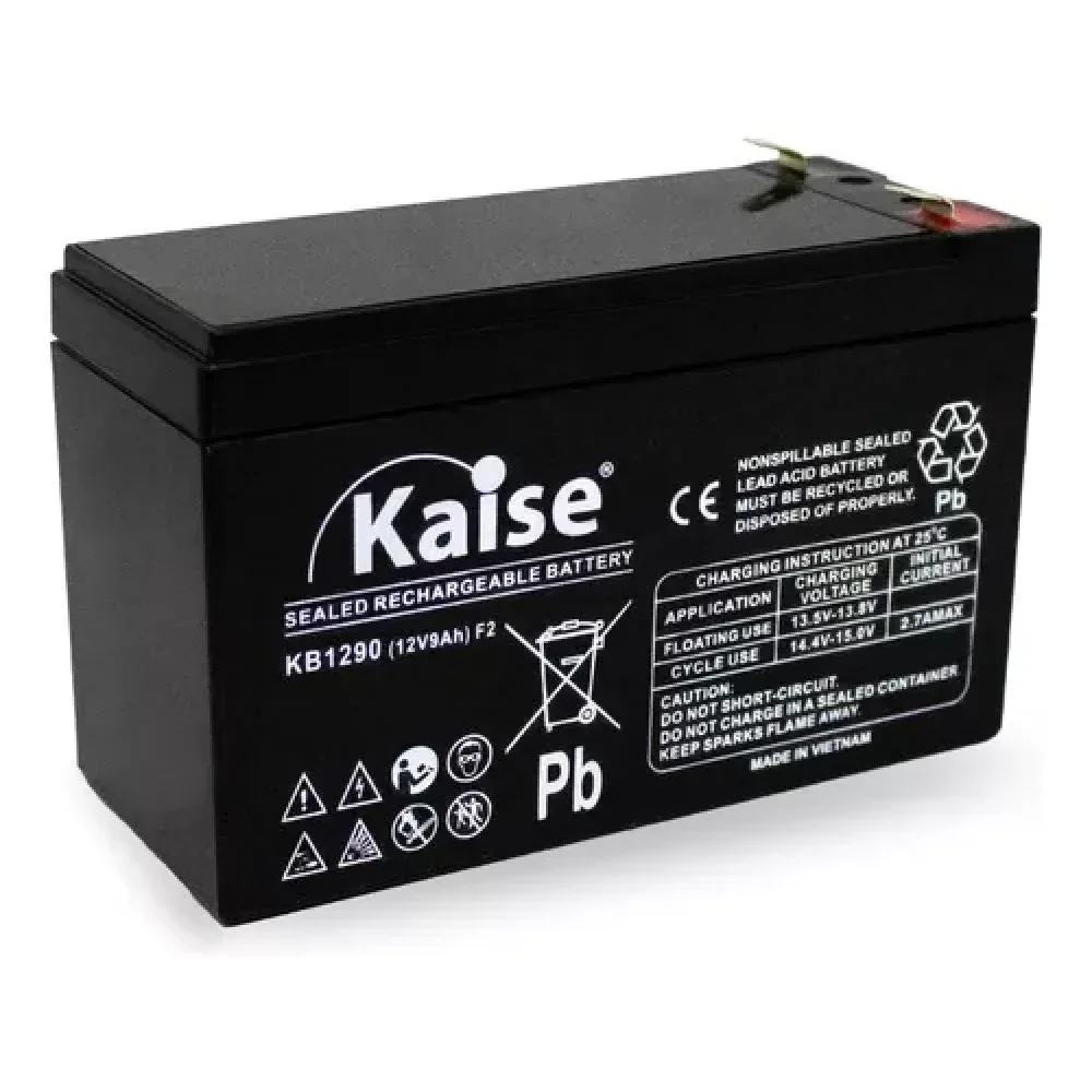 KAISE KB1290 Batería Seca 12V 9Ah AGM recargable para UPS SAI, Multiuso