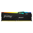 KINGSTON KF552C40BBA-16 - Kingston Fury Beast 16 GB DDR5-5200 MHz PC5-41600 CL40 1,25 V 288 pinos XMP 3.0 RGB Memória Ram