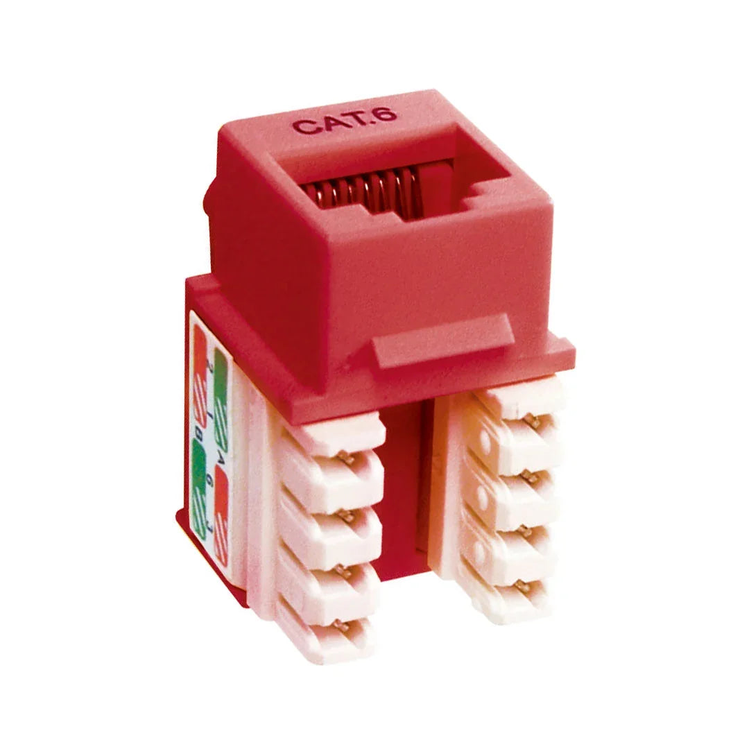 DIXON KJ8-C6-US/RDN Jack RJ45 Cat 6 de poncheo rojo