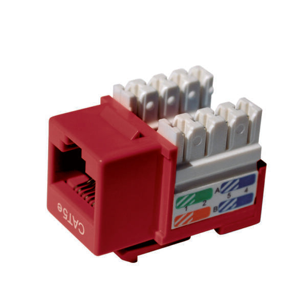 DIXON KJ8-CE-US/RDN Jack RJ45 Cat 5e rojo de poncheo