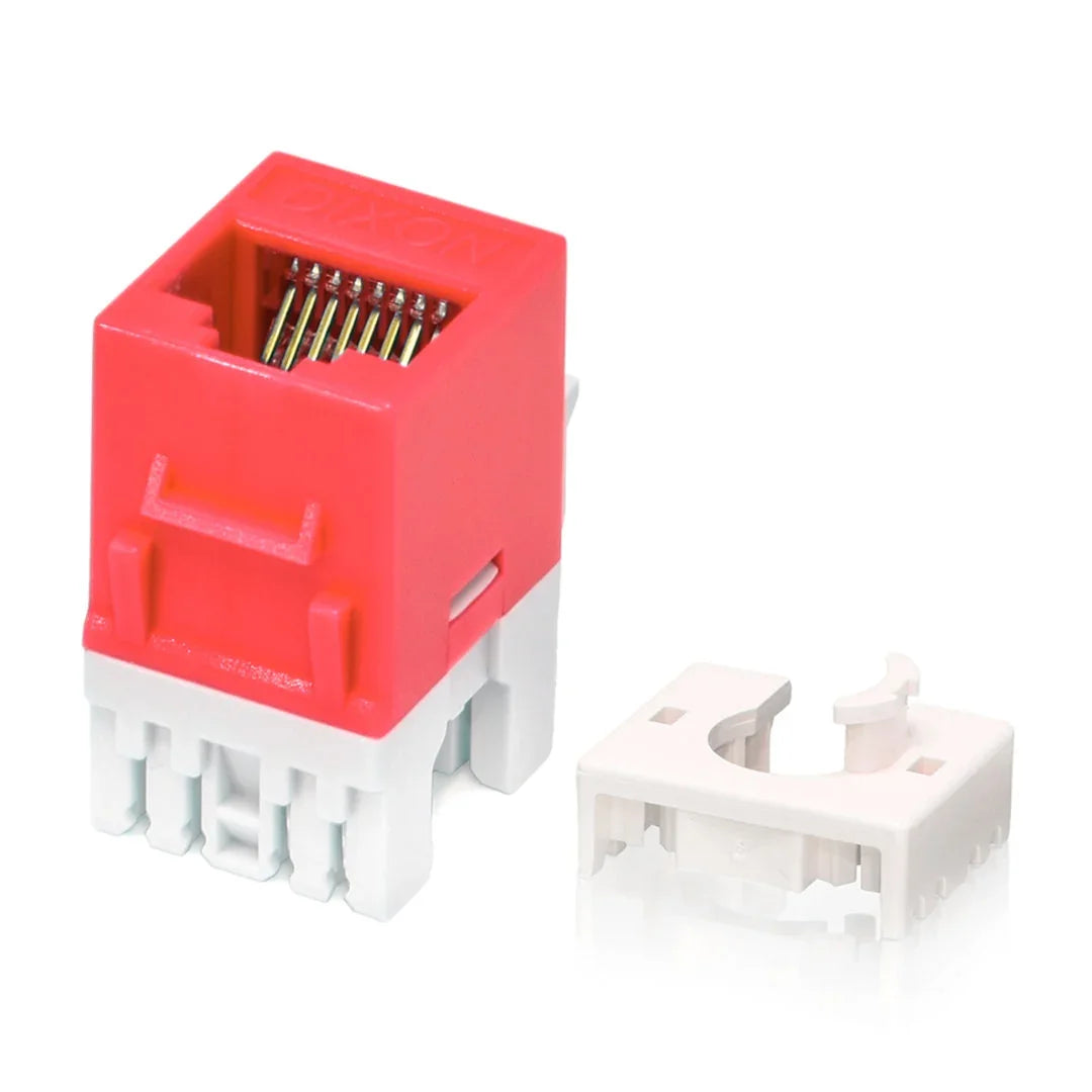 DIXON KJ88-C6-US/RD Jack RJ45 Cat 6 de poncheo rojo