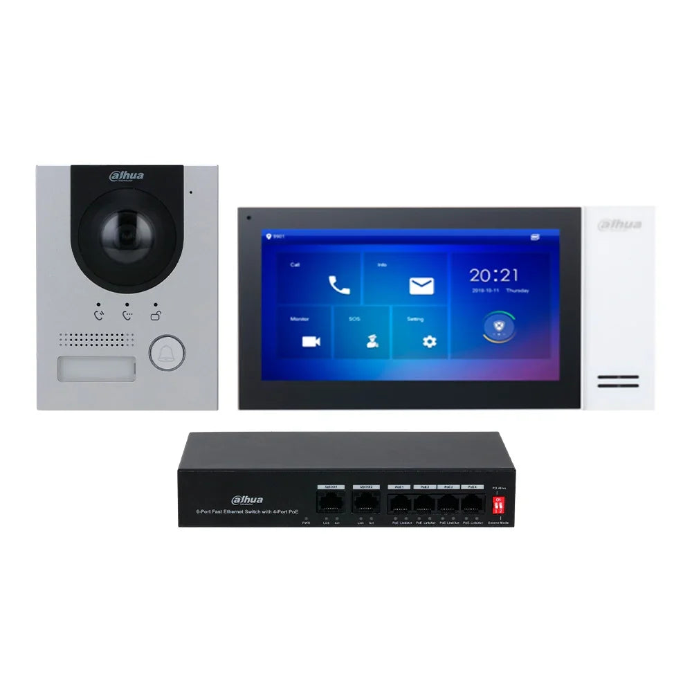 DAHUA KTP01L Kit Video Portero IP Pantalla 7" Cámara full HD 2MP IP67 IK07