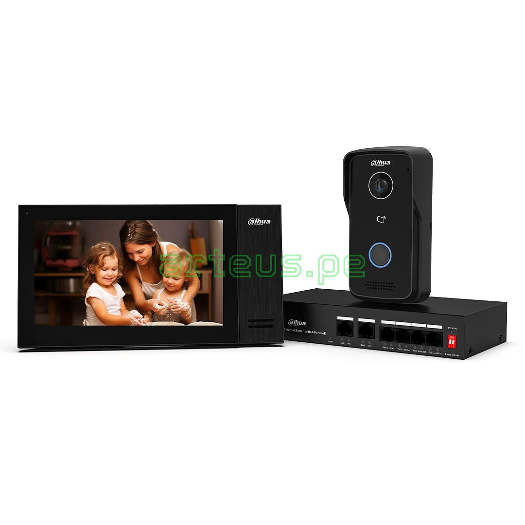 DAHUA KTP02 Kit Video Portero Monitor 7" IP PoE HD con Audio Bidireccional