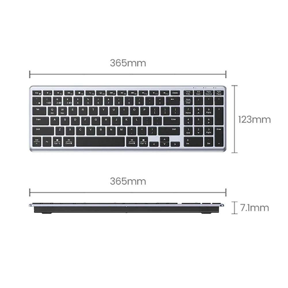 UGREEN KU005 15258 Teclado Inalámbrico US Recargable Bluetooth 2.4G