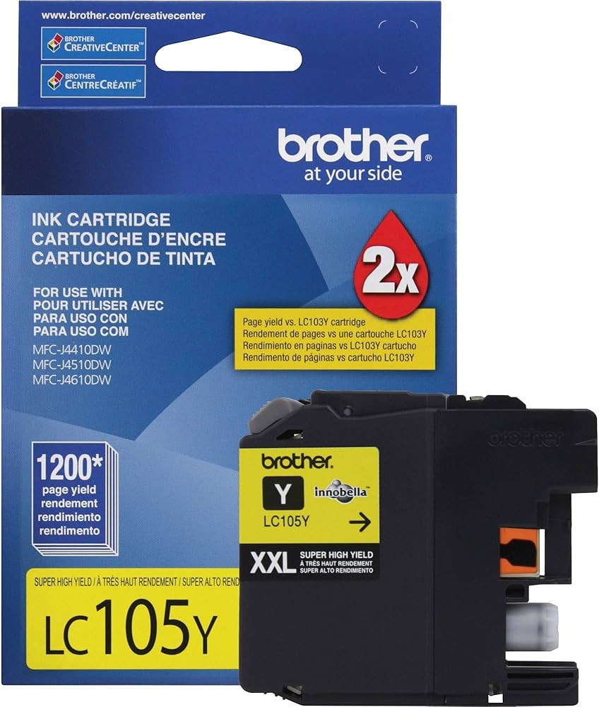 BROTHER LC105Y Cartucho de Tinta Color Amarillo 1200 Paginas