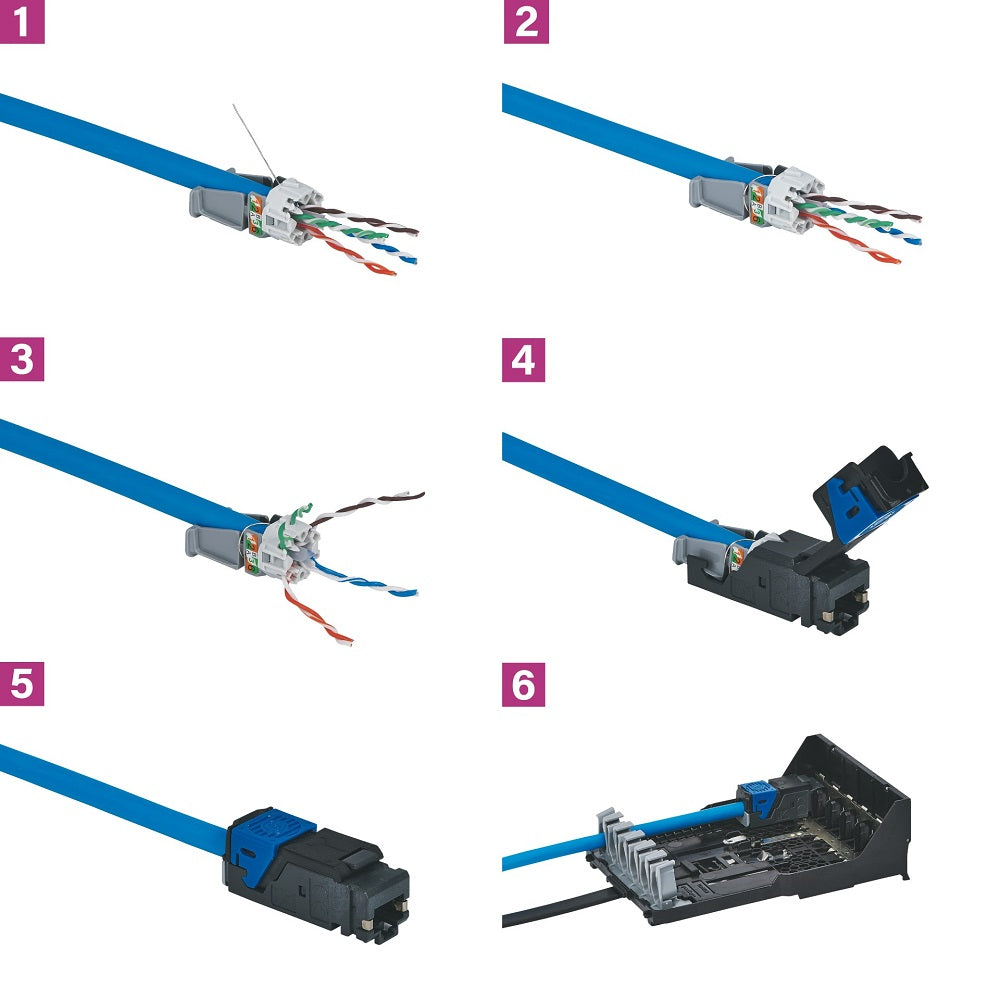LEGRAND 033763-6 Juego de 6 Conectores RJ45 UTP CAT6 LCS3