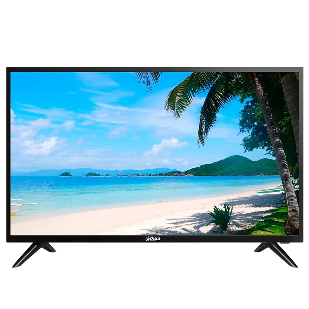 Pantalla LED Ilhua LM32-F200 de 32 pulgadas, imagen de playa tropical, alta definición.