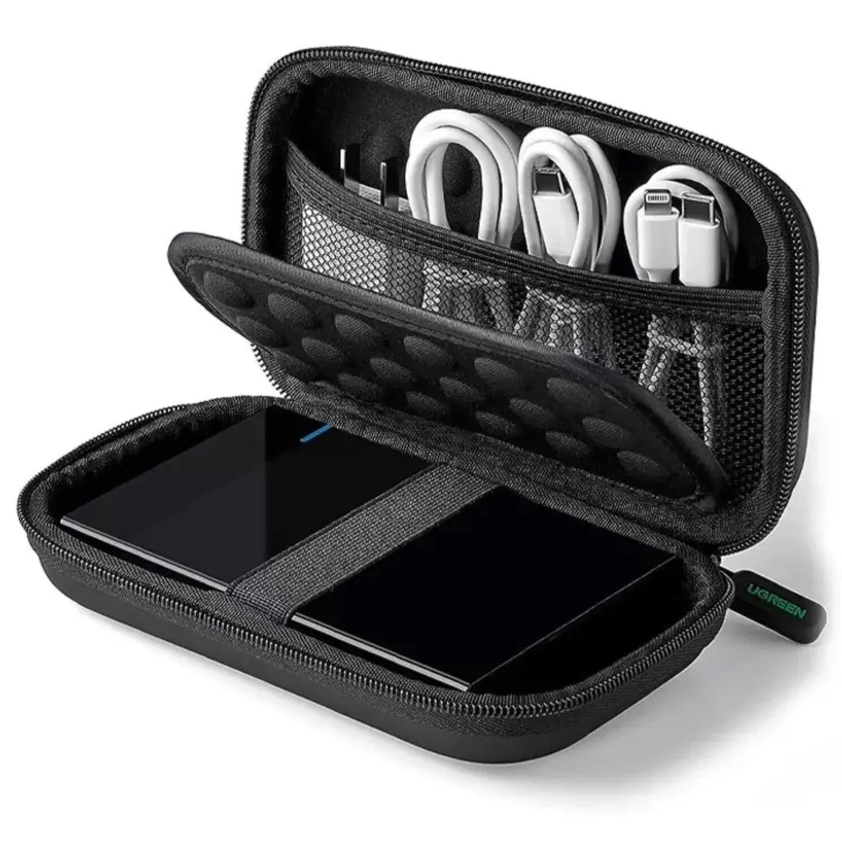 UGREEN LP128 50274 Estuche Rígido para Disco Duro Portátil Cables