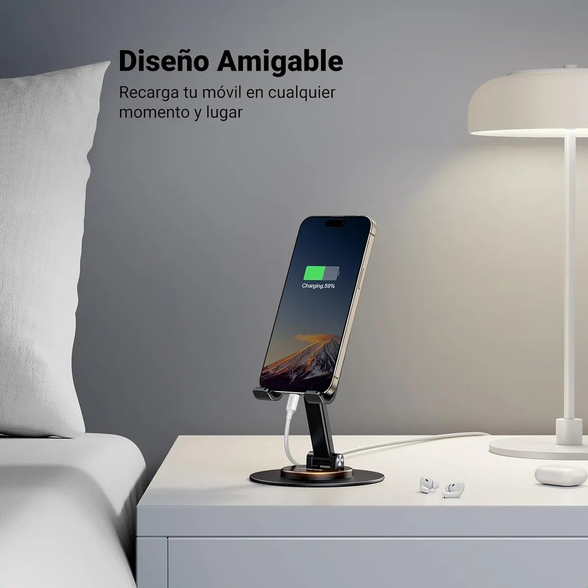 UGREEN LP805 35152 Soporte de Aluminio Smartphone Tablet 9.7" 360°