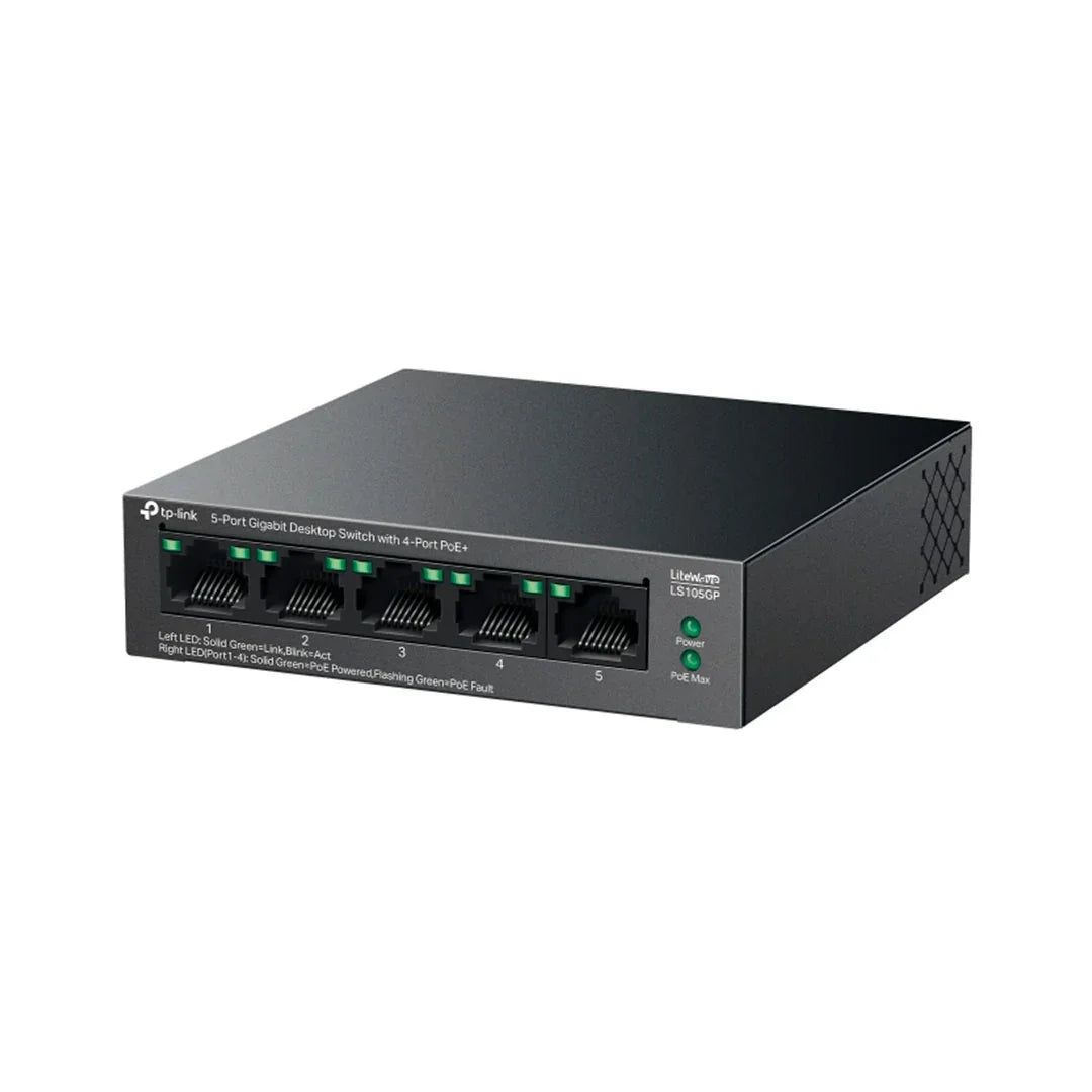 TP-LINK LS105GP Switch Conmutador de Escritorio 5 Puertos Gigabit con 4P PoE+