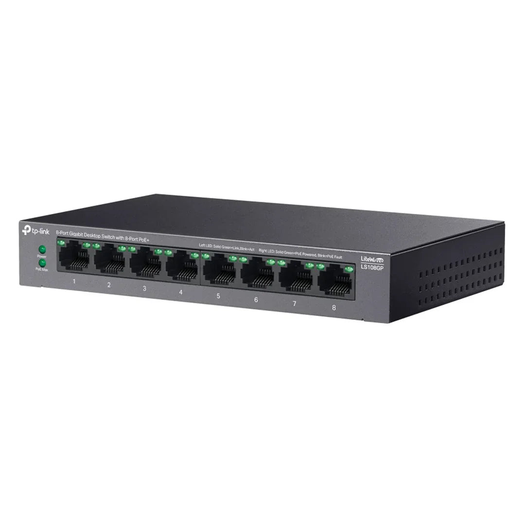 TP-LINK LS108GP Switch PoE+ 8 Puertos Gigabit 62W