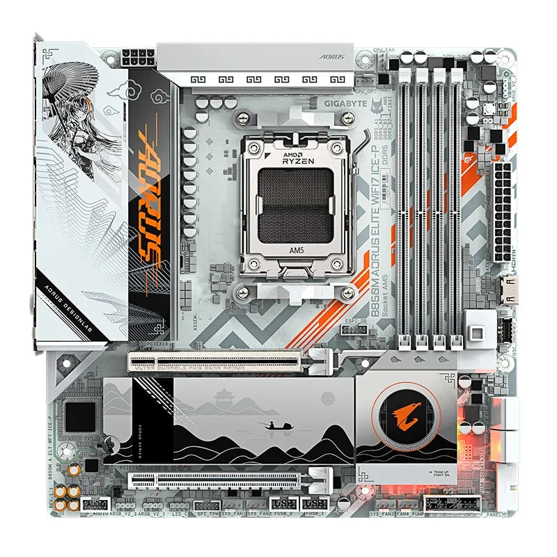 GIGABYTE B850M AORUS ELITE WIFI7 ICE-P Placa Madre AMD B850 AM5 mATX